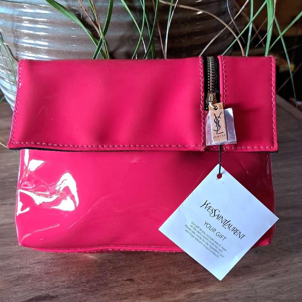 Yves Saint Laurent Fuchsia Cosmetic Bag New With Tags